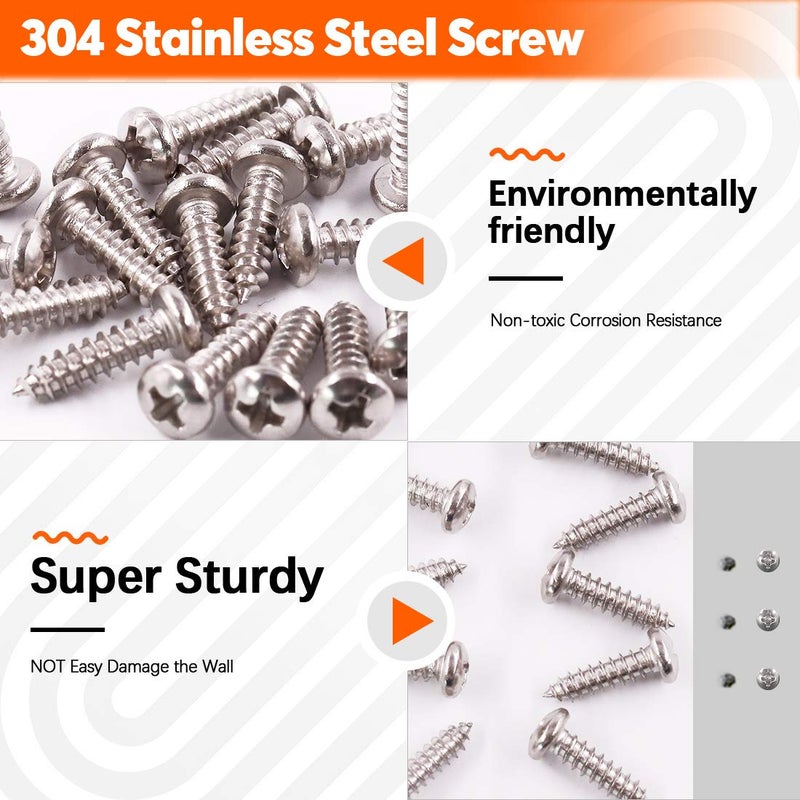 Rustark 135 Pcs 6 Size Black Nylon R-Type Cable Clamp Clips Fasteners Assortment kit with Mounting Screw and 135 Pcs Screws Organizer Cord Clips for Wire Management - Image 4